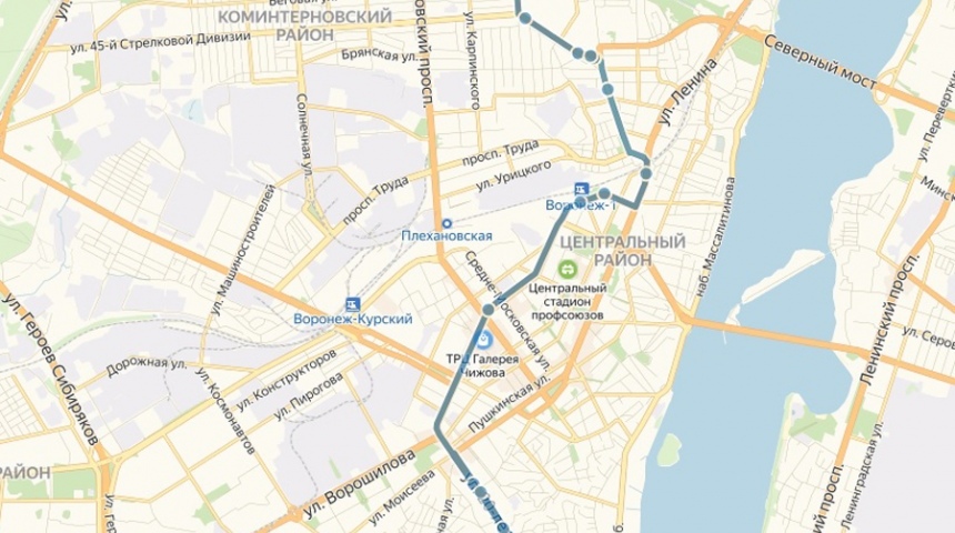 Для горожан разработана интерактивная карта проекта новой маршрутной сети Воронежа