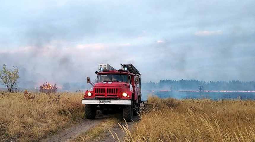 Под Воронежем ликвидировали крупный ландшафтный пожар