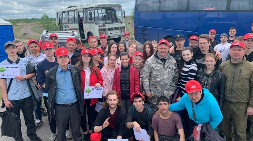 Студенты Воронежа вместе с командой «Молодежка ОНФ» высадили в Кожевенном кордоне 45 тысяч молодых сосен