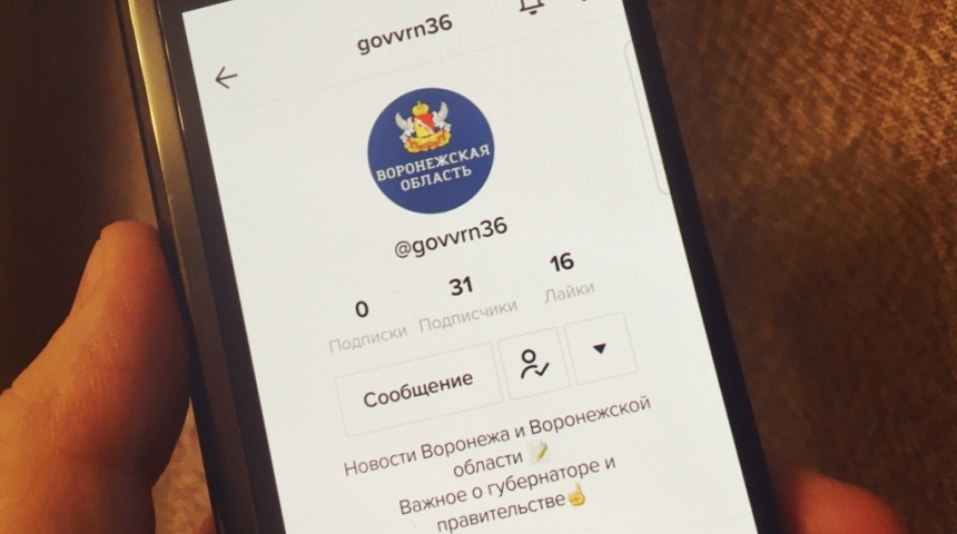 Аккаунт правительства Воронежской области появился в TikTok