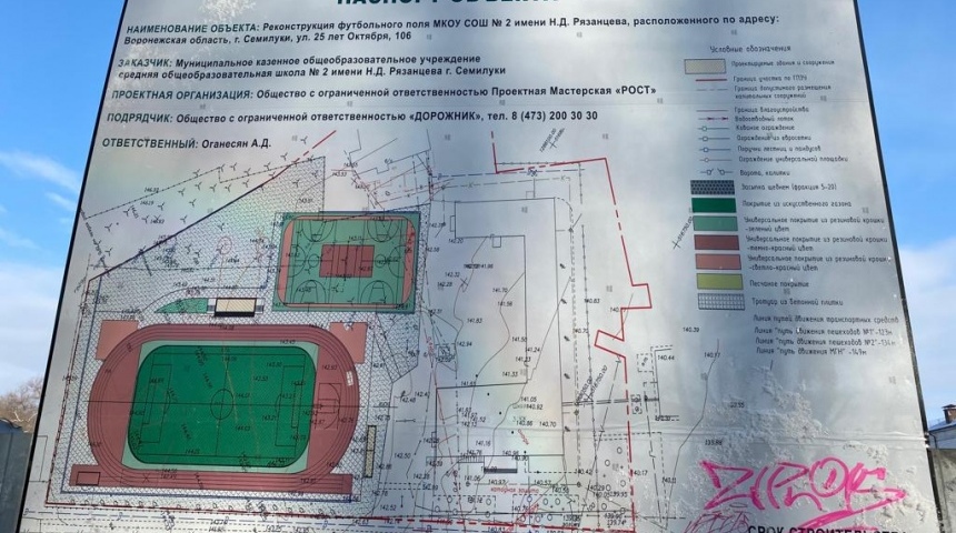 В Семилукском районе Воронежской области остановилось строительство стадиона