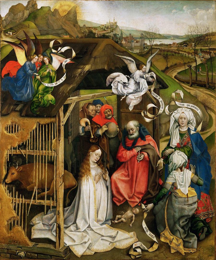 Ангел лечит Саломею _кадрировать Роьерт Кампен ок 1420 Рождество Христово