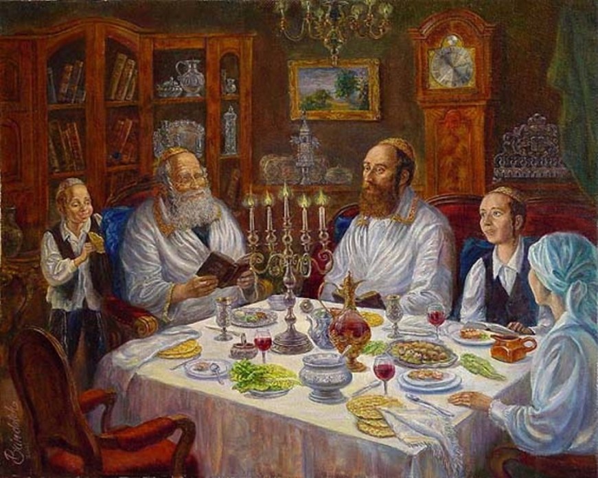 Фото_еврейская семья за праздничным столом