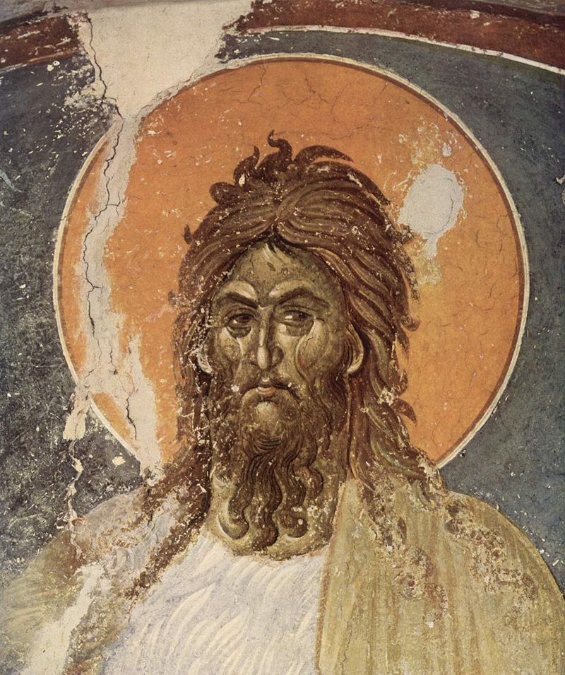 10_Иоанн Предтеча_Православная фреска, монастырь Грачаница, неизвестный художник, XIV век.