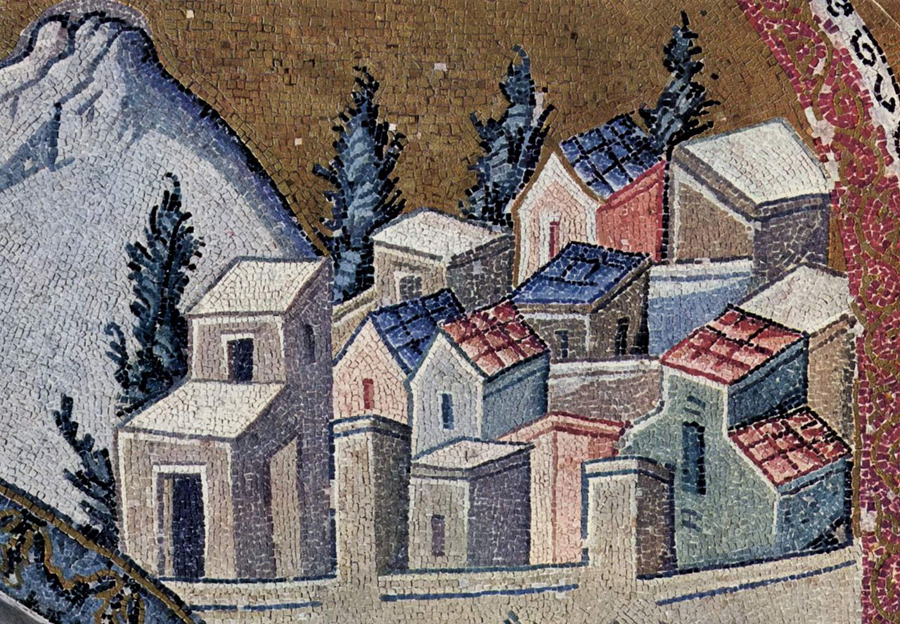 2_Так мог выглядеть Назарет_Назарет, изображённый на византийской мозаике в монастыре Хора, Стамбул.