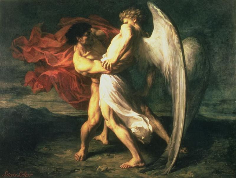 4_Иаков борется с ангеломAlexander Louis Leloir Jacob