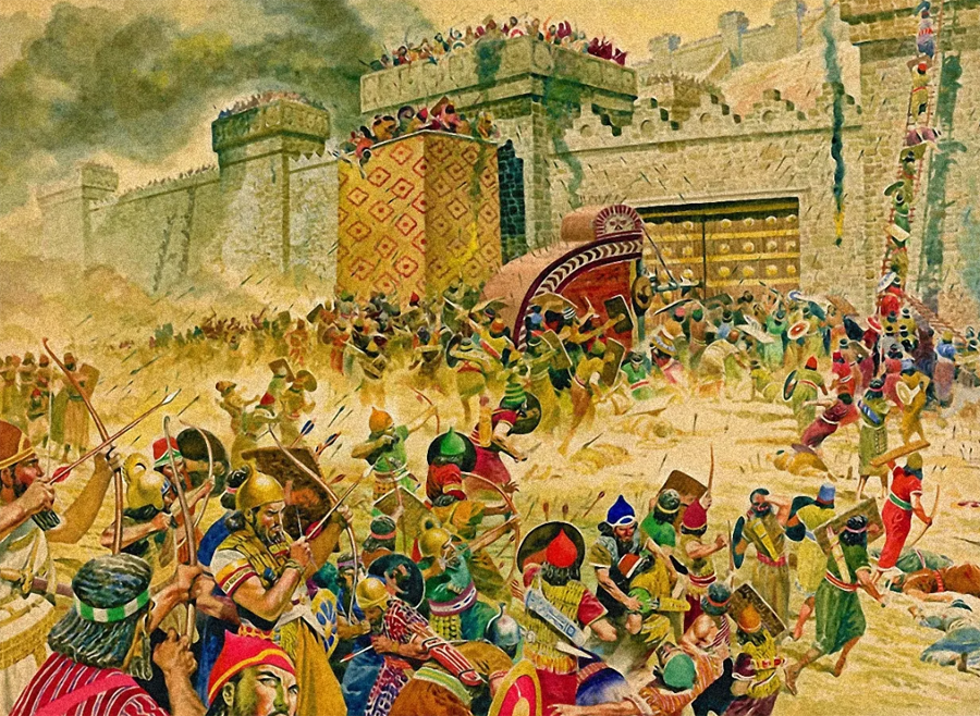 8_Ассирийское пленение евреев Осада Иерусалима ассирийцами