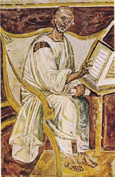 8_Блаженный Августин_Св. Августин. Фреска капеллы Санкта-Санкторум в Латерано. VI в.