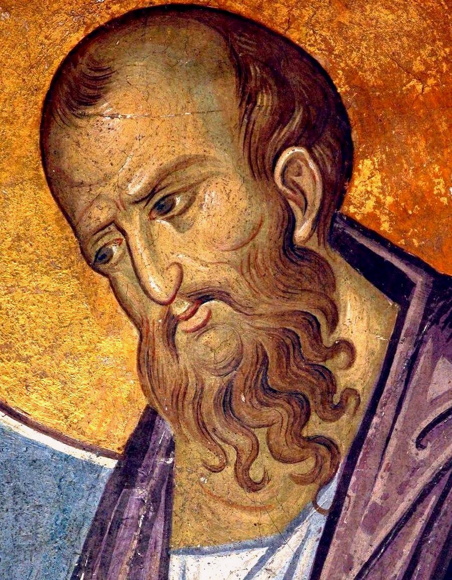 9_Апостол Павел_Святой Апостол Павел. Фреска монастыря Высокие Дечаны, Косово, Сербия. Около 1350 года.