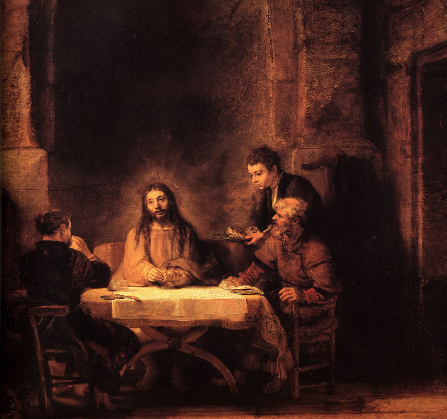 9_Христос в Эммаусе_Рембрант_Рембрандт Ван Рейн Христос в Эммаусе» (1629)